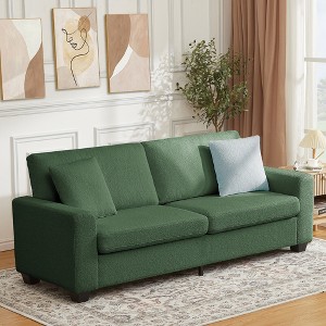 83 Inches Modern Sofa,Comfy Teddy Velvet Sofa with Deep Seats， Loveseat Couch with Removable Washable Cover - 1 of 4