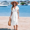 Women's V-neck Short Sleeve Midi Cover Up Dress - Cupshe - 3 of 4
