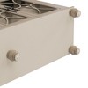 ORRD European Antique Style 4-Door Glass Cabinet - Modern Retro Display & Storage for Dining/Living Room（Beige ） - 4 of 4