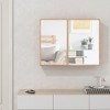Tangkula Double Door Medicine Cabinet w/ Mirror 2 Adjustable Cabinet Shelves Natural - 2 of 4