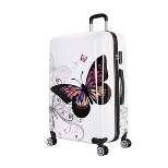 InUSA Lightweight Hardside Large Checked Spinner Suitcase 