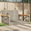 vidaXL Swing Bench Gray 24.8"x24.4"x15.7" Poly Rattan - 2 of 4