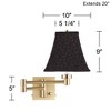 Barnes and Ivy Modern Swing Arm Wall Lamp Warm Brass Plug-In Light Fixture Black Gray Square Bell Shade for Bedroom Bedside Living Room Reading House - image 4 of 4