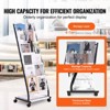 VEVOR Brochure Display Rack, 6-Tier Magazine Literature Display Stand, Floor Standing Magazine Rack Newspaper Catalog Holders, Movable Black - 4 of 4
