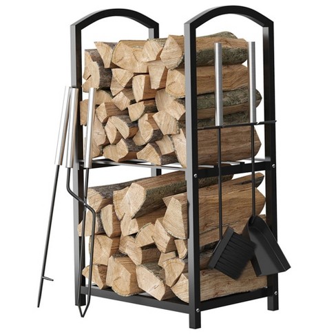 Firewood Rack With 4-piece Tool Set - 17x12x29 Log Holder