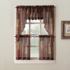 2pc 56"x36" No. 918 Sheer Eden Patchwork Rod Pocket Kitchen Curtain Tier Pair: Multicolor Voile Polyester Drapes - 2 of 3