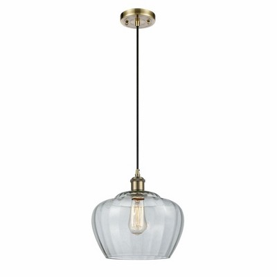 Fenton - 1 Light Cord Hung Mini Pendant In Industrial Style-11 Inches Tall and 11 Inches Wide