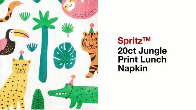 20ct Jungle Print Lunch Napkin - Spritz&#8482;, 2 of 5, play video