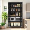 KTMBDW 71'' 2 Shapely Doors Cabinet, Metal Storage Cabinet with Doors and Adjustable Shelves, Metal Pantry Cabinets for Bedroom, Living Room, Kitchen - 2 of 4