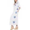 LA LEELA Women's House Daily Routine Evening Wear Vacation Holiday Casual Dailywear Caftan Long Loungewear Tunics for Women 2X-3X White, Solid - image 2 of 4