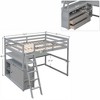 CAVINAS Twin Size Loft Bed Wooden Bed Frame with Desk, Storage Shelves, 2 Drawers and Inclined Ladder for Bedroom - 4 of 4