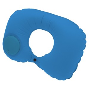 Unique Bargains Inflatable Travel Pillow Press to Inflate for Airplane Train Office - 1 of 4
