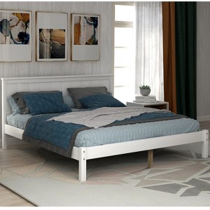 RISOKEYS Platform Bed,with Headboard and Slat Support Wood Bed Frame,No Box Spring Needed,Platform Bed,Easy Assembly - 1 of 4