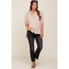 PinkBlush Taupe Button Up Dolman Short Sleeve Maternity Top - 4 of 4
