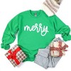 Merry Bold Cursive Puff Print -  Womens Graphic Sweatshirt - 3 of 4