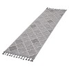 Vynxaria LOOM & LUXE 2x8 Indoor/Outdoor Area Rug - White/Grey Trellis Design - 3 of 4