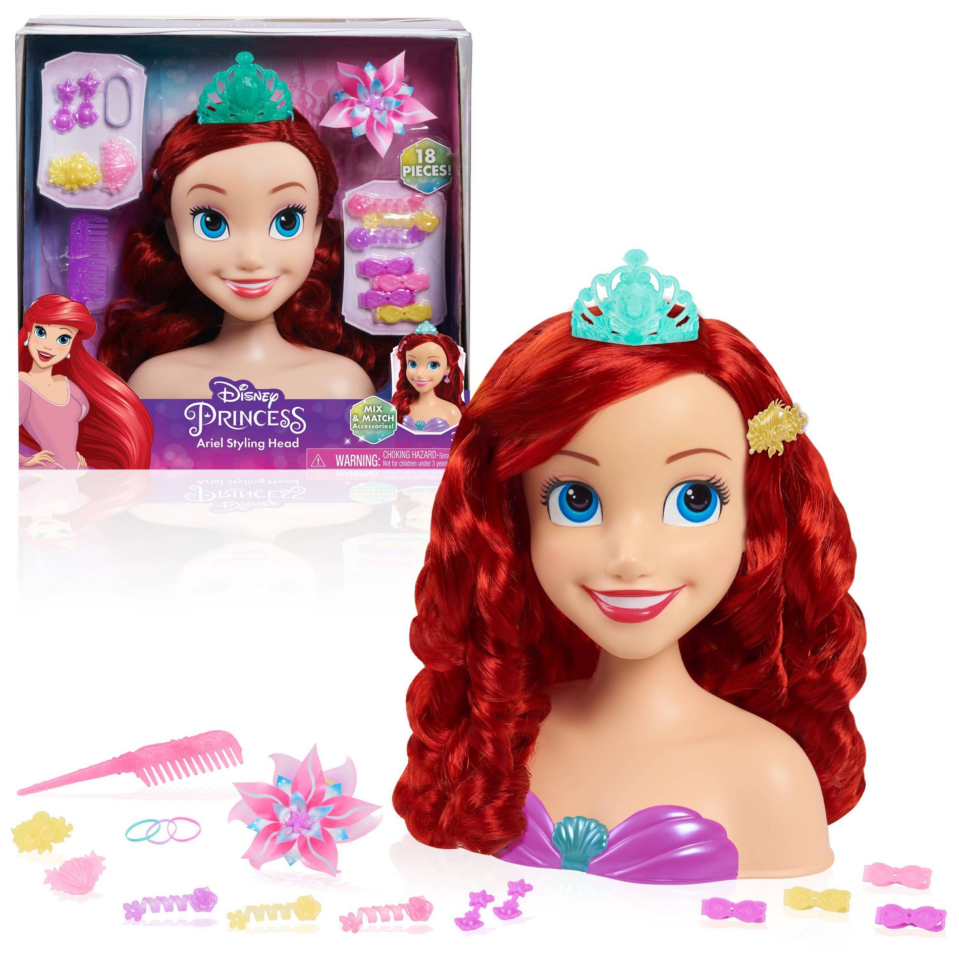 Disney Princess Ariel Styling Head: The Little Mermaid Plastic Toy Styling Heads