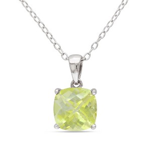 EVERLY JEWELRY | Sterling Silver Solitaire Pendant with Gemstone – Multiple Stone Options - 1 of 3