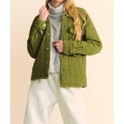 Women's Monica Mineral Wash Quilted Shacket Jacket - DAVI & DANI