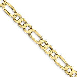 Black Bow Jewelry 5.5mm, 10k Yellow Gold, Concave Figaro Chain Necklace - 1 of 4