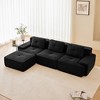 QingMoon 117" L-Shaped Sectional Sofa, Corduroy 3-Seater Couch with Pearl-like Piping and Tufted Design for Living Room and Apartment, No Assembly - 2 of 4