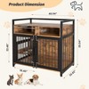 41 Inch Dog Crate Furniture - Large Dog Cage for Medium Dogs, Adjustable Raised Feeders, Indoor Heavy Duty Metal End Table, 2 Open Storage Shelves - 3 of 4