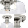 Progress Lighting Singleton 1-Light Semi-Flush Mount Ceiling Light, Brushed Nickel, Clear Glass Shade - 3 of 4