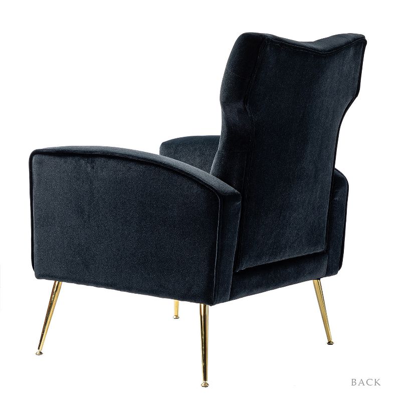 Raphael Velvet Tufted  Upholstered  Wingback Chair Accent Wingback silhouette with diamond button tufting   | Karat Home, 6 of 13