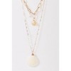 Slickblue Gold Double Chain Necklace, Thick & Thin Links with Ivory Shell, Faux Gold Shell & Pearl, 16-23.5" - 2 of 3