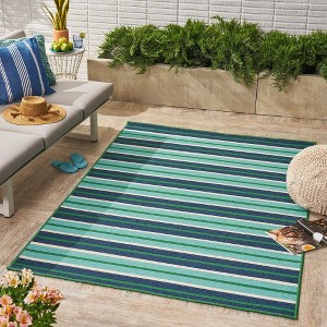 90"x63" Outdoor Patio Rug, Front Door Mat Camping Rugs, Large Area Rugs Mats, Fade-resistant Woven Picnic Carpet For RV Picnic Backyard Deck Balcony - 1 of 4