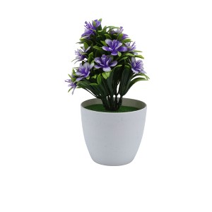 Unique Bargains Fake Plants Five-Leaf Cinquefoil Plant Plastic 3.15"x3.15"x7.87" 1 Pcs - 1 of 4