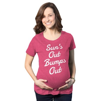 Maternity Suns Out Bumps Out T Shirt Funny Summer Pregnancy Tee - Crazy Dog Maternity T Shirt