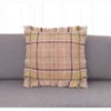 HomeRoots 20" Pink And Yellow Cotton Plaid Throw Pillow with Fringe - 2 of 4