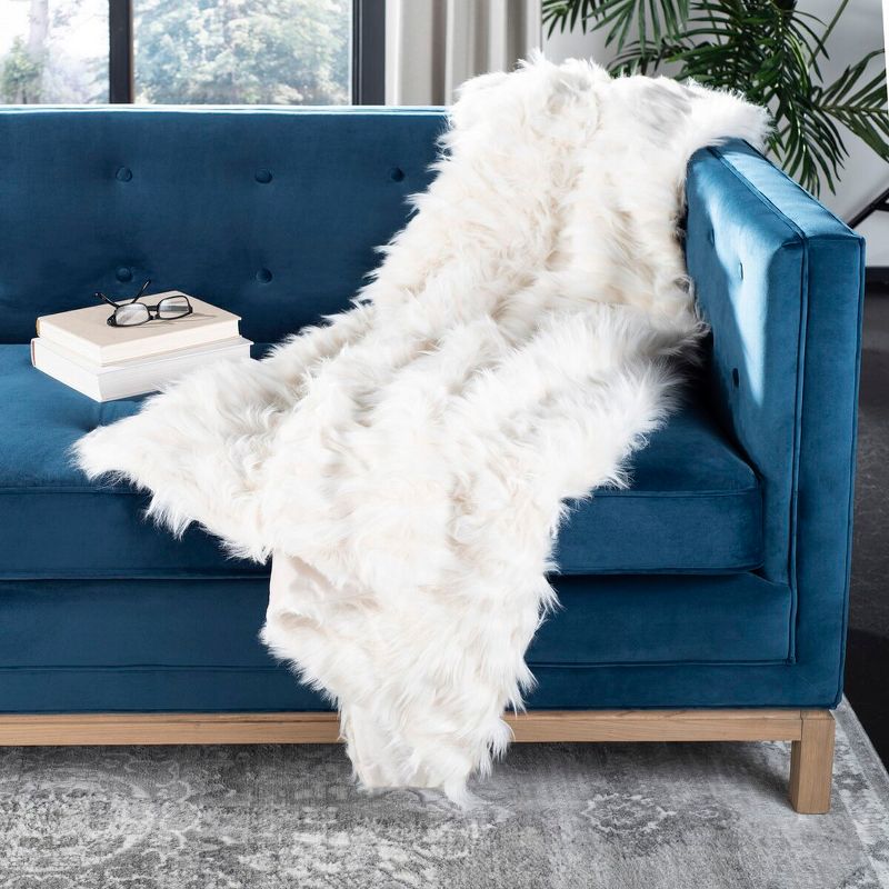 Luxe Feather Throw Blanket - White - 50" x 60" - Safavieh, 2 of 5