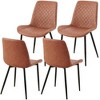 PAGED Mid-Century Modern Dining Chairs with Faux Leather Fabric & Metal Legs,Armless Chairs for Kitchen,Living Room - 2 of 4