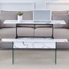 VYNXARIA Multifunctional Lift Top Coffee Table -Light Wood Color Grain Sticker.Tempered Glass Legs,Lift Top Feature,for Living Rooms And Office - 2 of 4