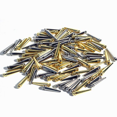 WE Games Premium Tapered Easy Grip Cribbage Pegs - Set of 100 (Brass & Chrome)