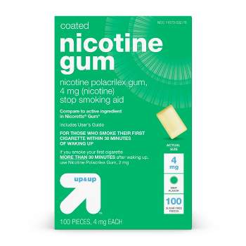 Coated Nicotine 4mg Gum Stop Smoking Aid - Cool Mint - 100ct - up & up™