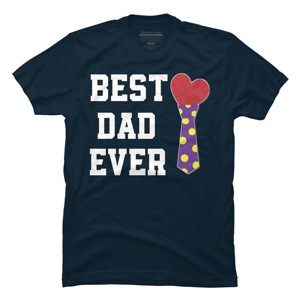 Men's Design By Humans Best Dad Ever Heart Tie By sukhendu12 T-Shirt - 1 of 2