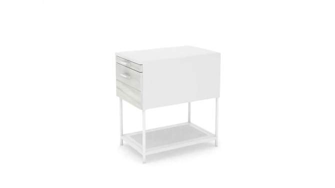 Boulevard Caf&#233; Mix Material Side Table with Pull Out Tray White - Sauder, 2 of 8, play video
