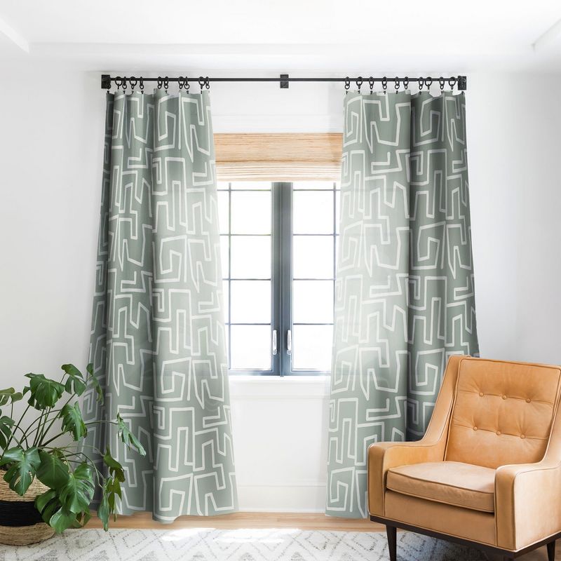 Mirimo Labyrinth Light Sage Curtain Panel - Deny Designs, 1 of 5