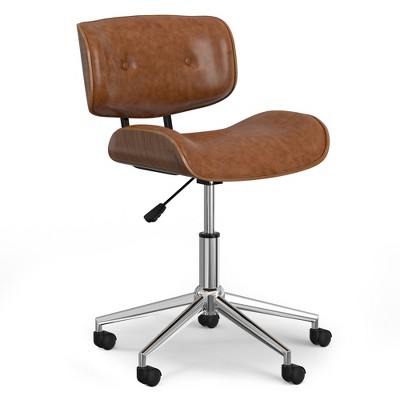 TiramisuBest Tan Wood Office Chair, 360 Swivel, Adjustable Height