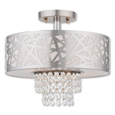 Livex Lighting Wynnewood 3 - Light Flush Mount in  Brushed Silver