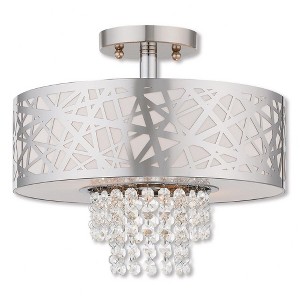 Livex Lighting Wynnewood 3 - Light Flush Mount in  Brushed Silver - 1 of 1