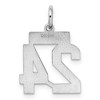 Black Bow Jewelry Sterling Silver, Athletic Collection, Small Polished Number 24 Pendant - 3 of 4
