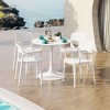 WestinTrends Playa 5-Piece Round Metal Bistro Dining Table Set And Stackable Resin Patio Dining Side Chairs - 2 of 4