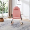 FONTOI Rocking Chair with Adjustable Headrest Pillow, Rocker with High Backrest for Nursery Bedroom Living Room, Pink, 30.12"*39.76"*24.41" - 4 of 4