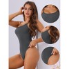 Allegra K Women's Sleeveless Spaghetti Strap Soft Basic Thong Body Shapers - 3 of 4