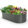 Cesicia 6x3x2ft Gray Oval Galvanized Raised Garden Bed For Vegetables & Flowers - 3 of 4