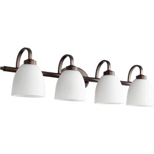Quorum Lighting Reyes 4-Light Oiled Bronze Fan with Shade - 1 of 1